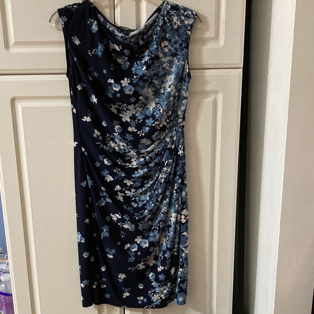Chaps Navy Floral Midi Dress